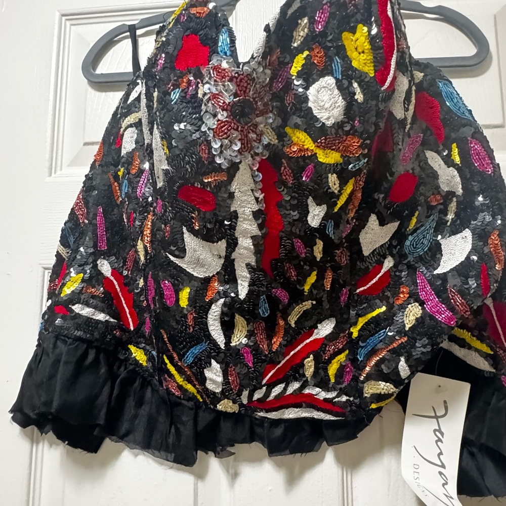 NWT Colorful Patterned Women's Corset Top - Picture 10 of 12